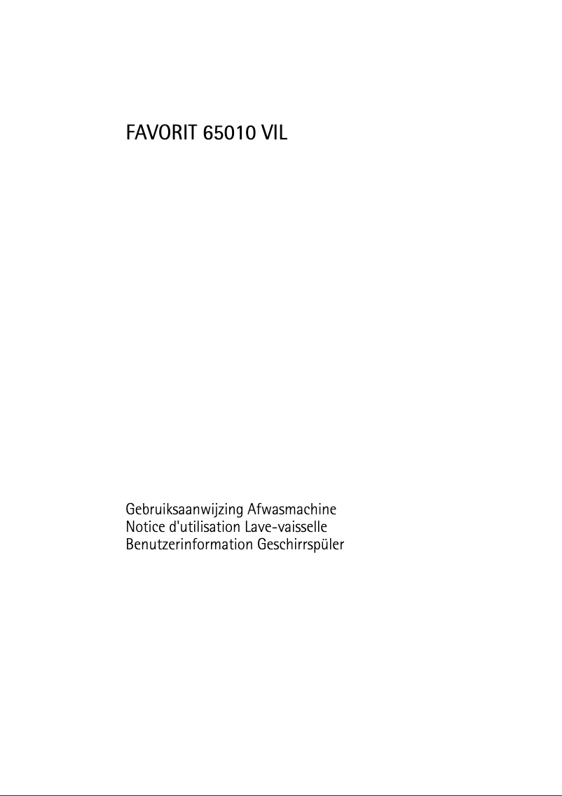 Página nº 1 - Manual de usuario AEG-Electrolux Favorit 65010 VIL