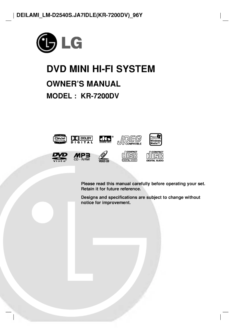 Página 1 del manual Manual de usuario LG KR-7200DV