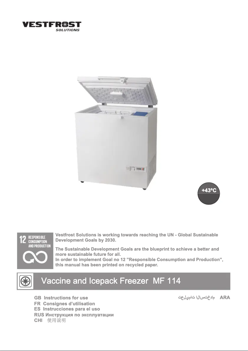 Página 1 del manual Manual de usuario Vestfrost MF 114