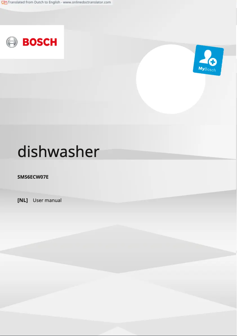 Imagen de la primera página del manual del dispositivo SMS6ECW07E