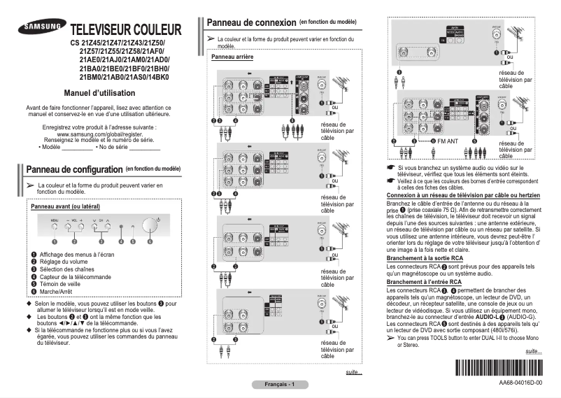 Imagen de la primera página del manual del dispositivo CS21B850FL