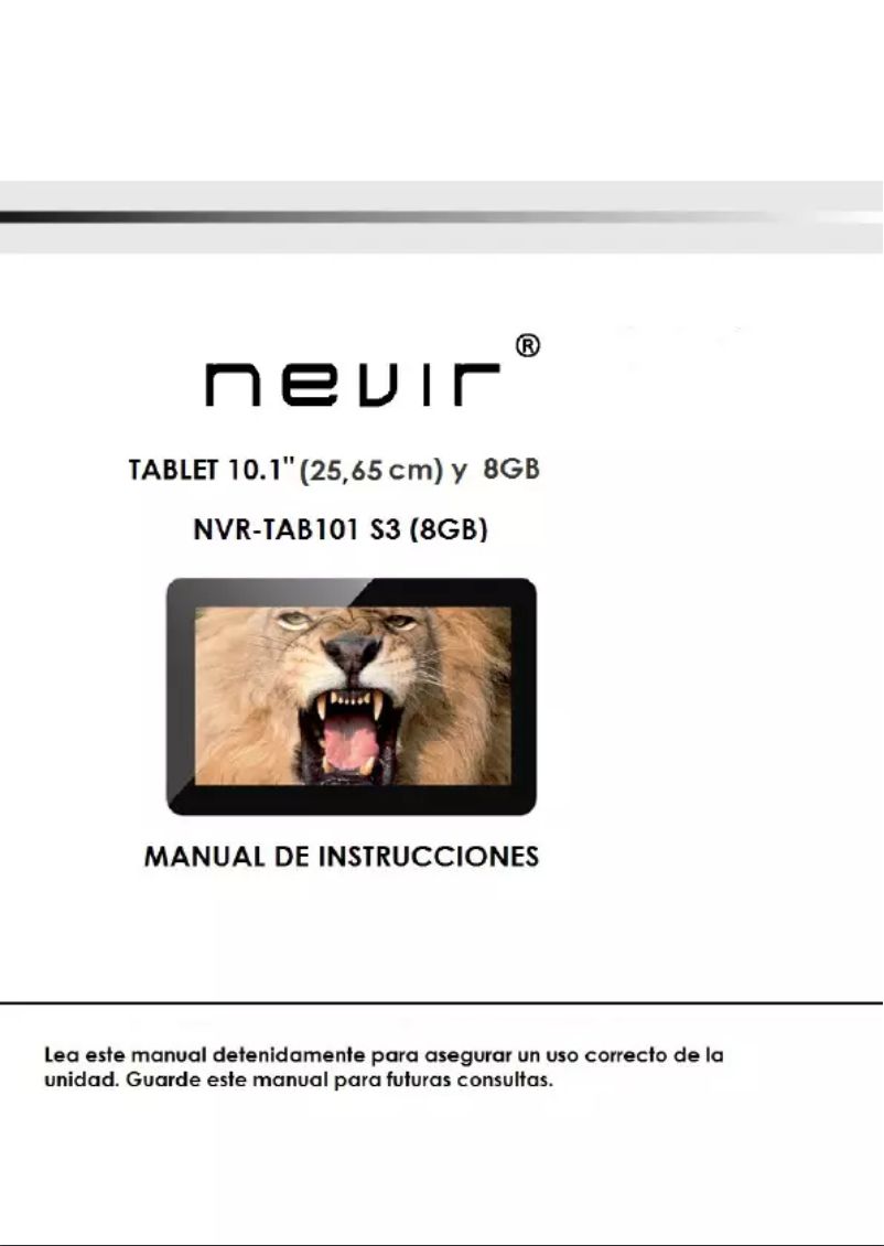 Imagen de la primera página del manual del dispositivo NVR-TAB101 S3 (8GB)