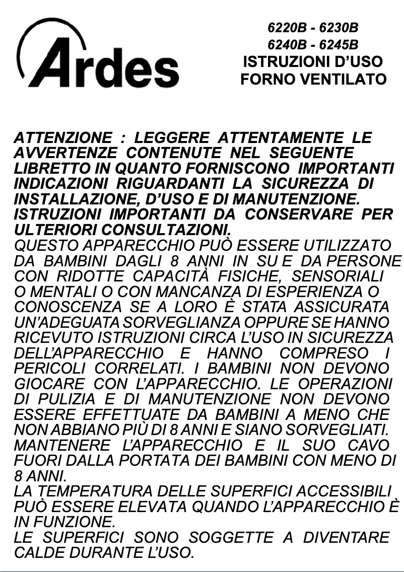 Imagen de la primera página del manual del dispositivo AR6240B