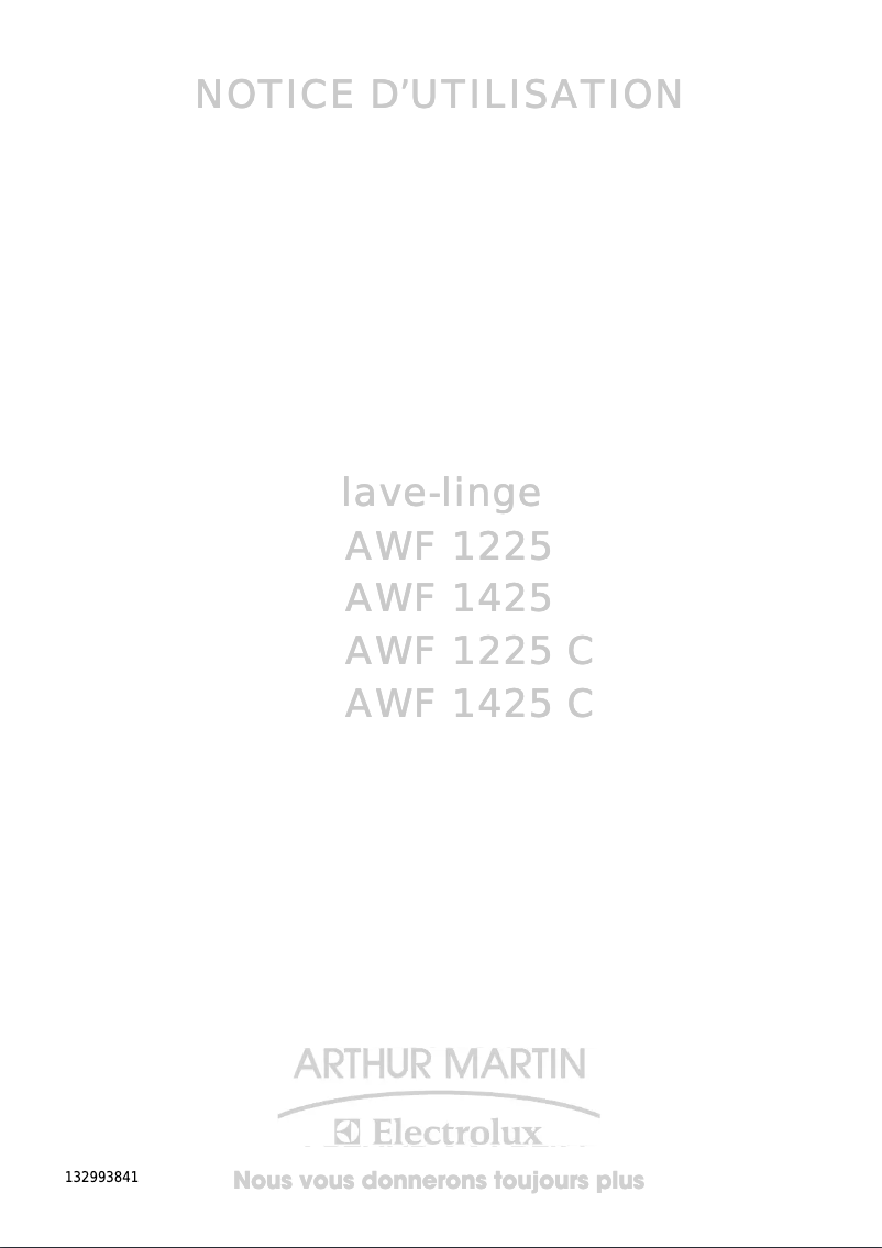 Página 1 del manual Manual de usuario Arthur Martin-Electrolux AWF 1225 C
