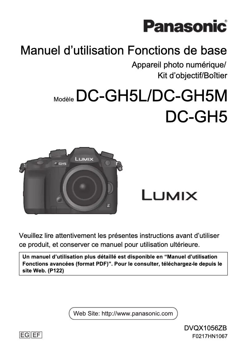 Imagen de la primera página del manual del dispositivo Lumix DC-GH5