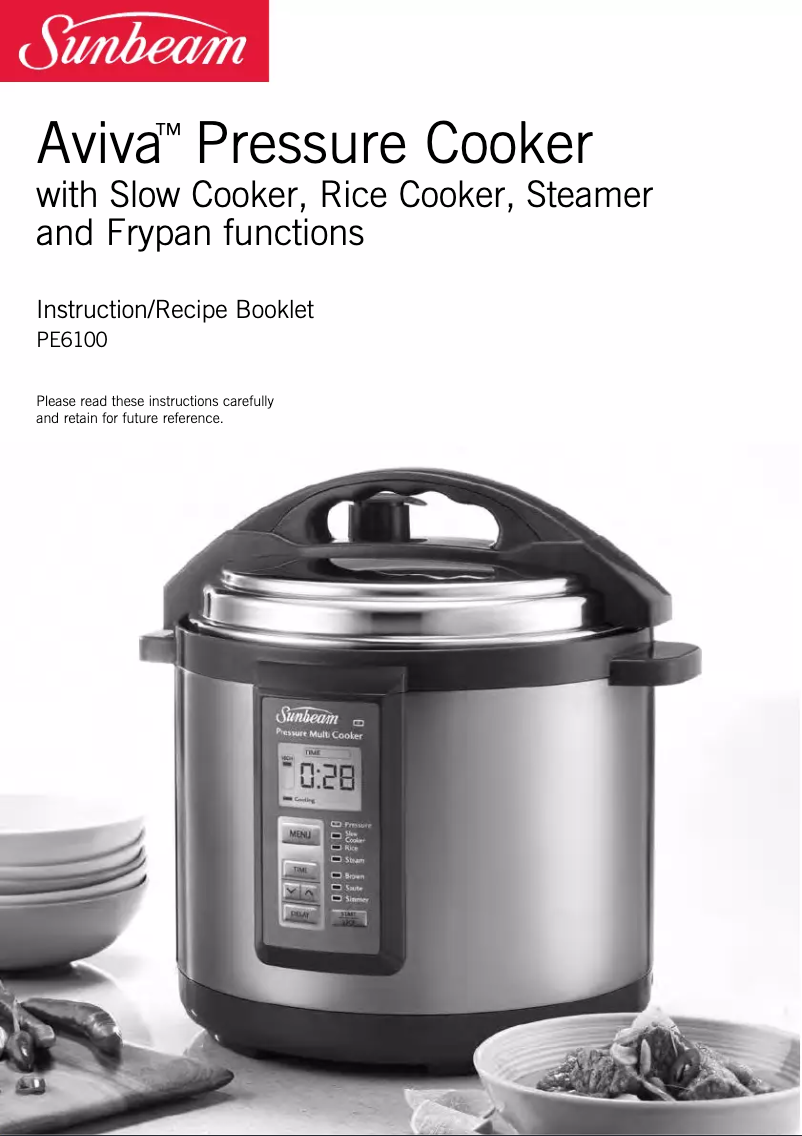 Página 1 del manual Manual de usuario Sunbeam Aviva PE6100