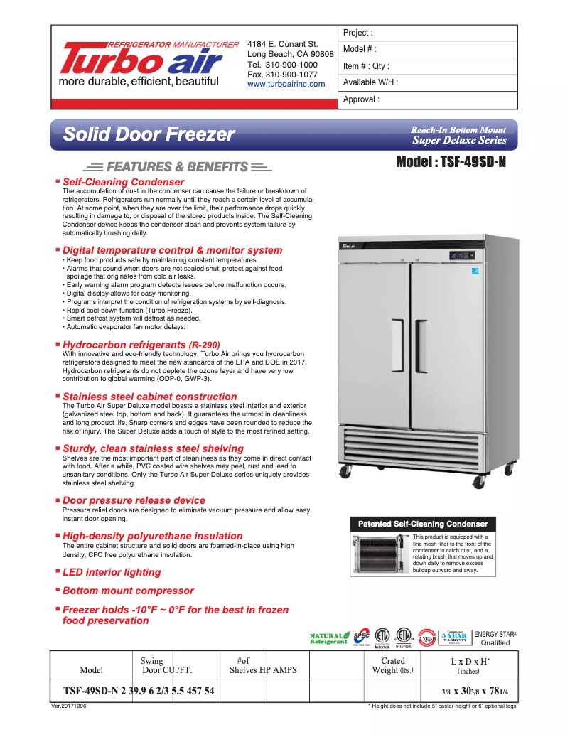 Imagen de la primera página del manual del dispositivo TSF-49SD