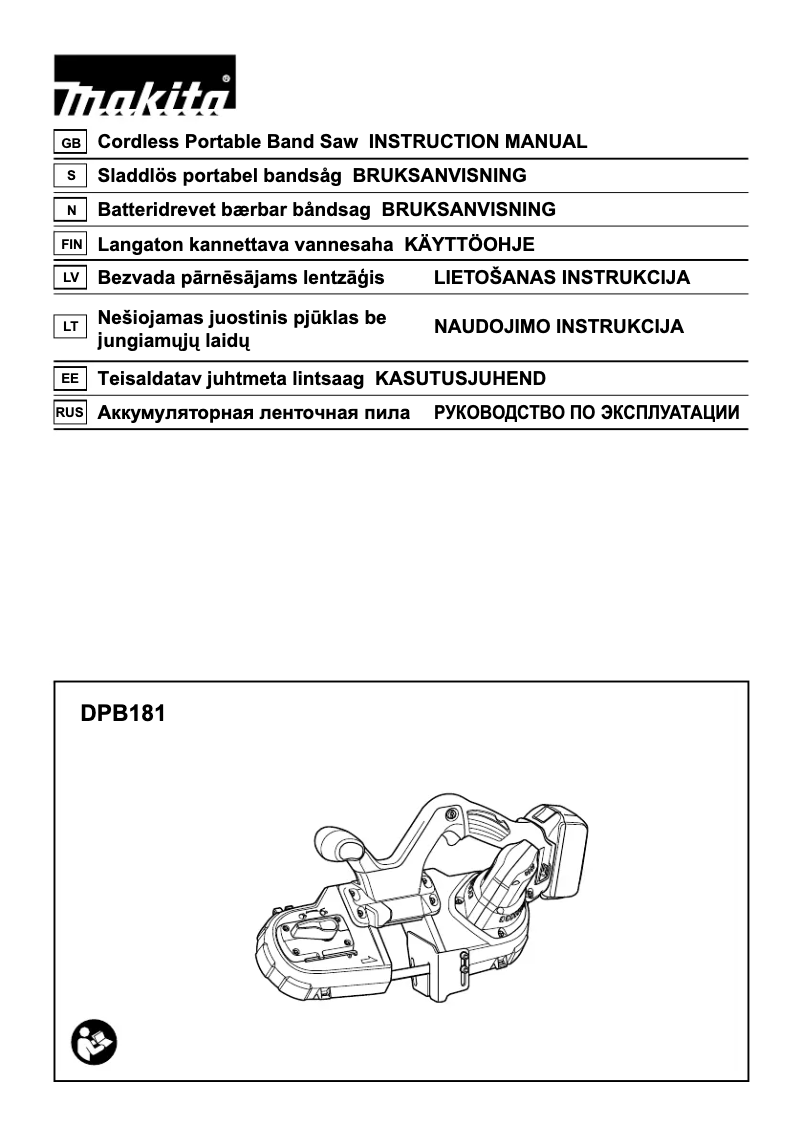 Imagen de la primera página del manual del dispositivo DPB181Z