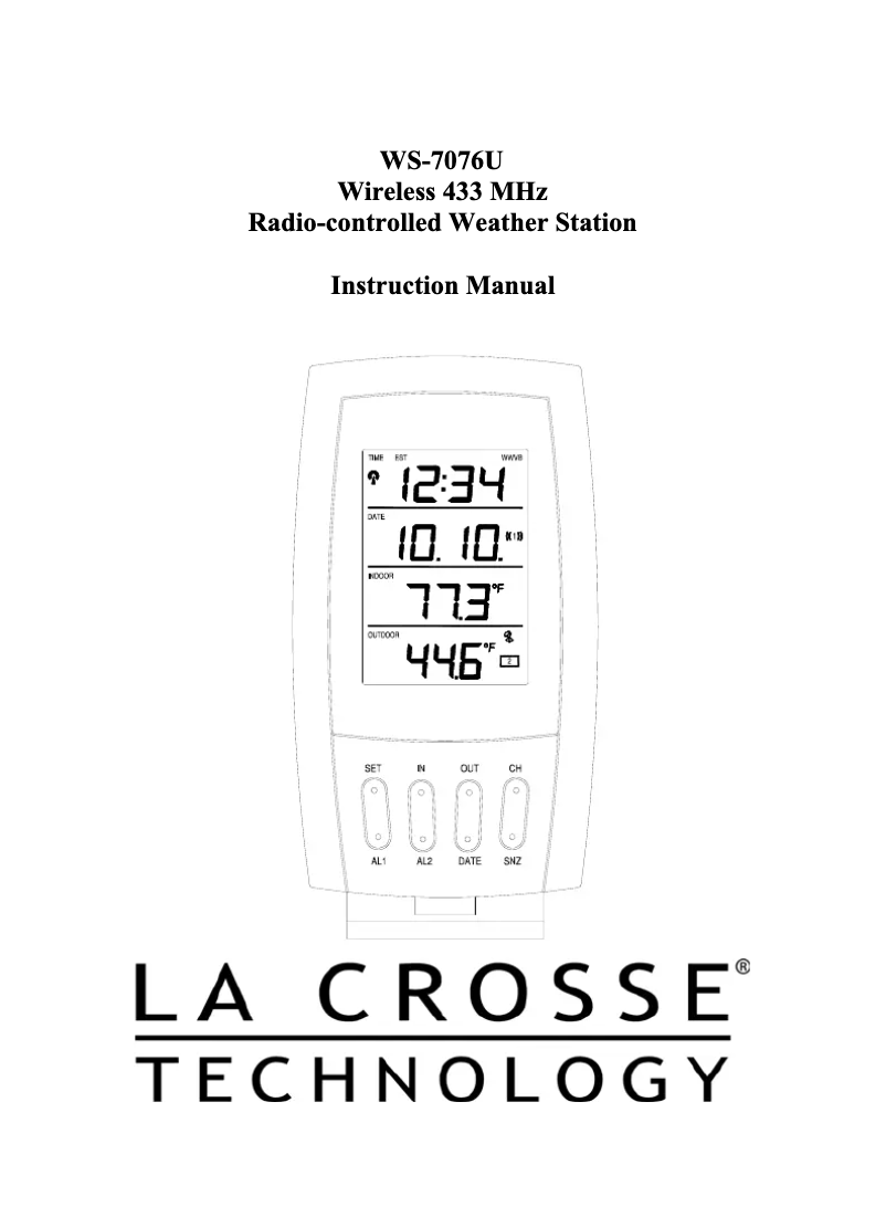 Página 1 del manual Manual de usuario La Crosse Technology WS-7076U