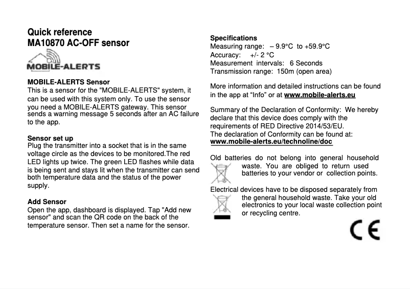 Imagen de la primera página del manual del dispositivo MA 10870