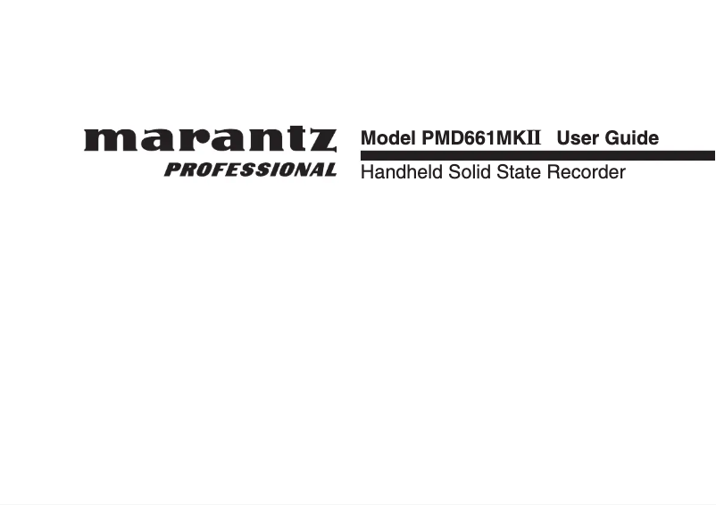Página 1 del manual Manual de usuario Marantz PMD661MKII