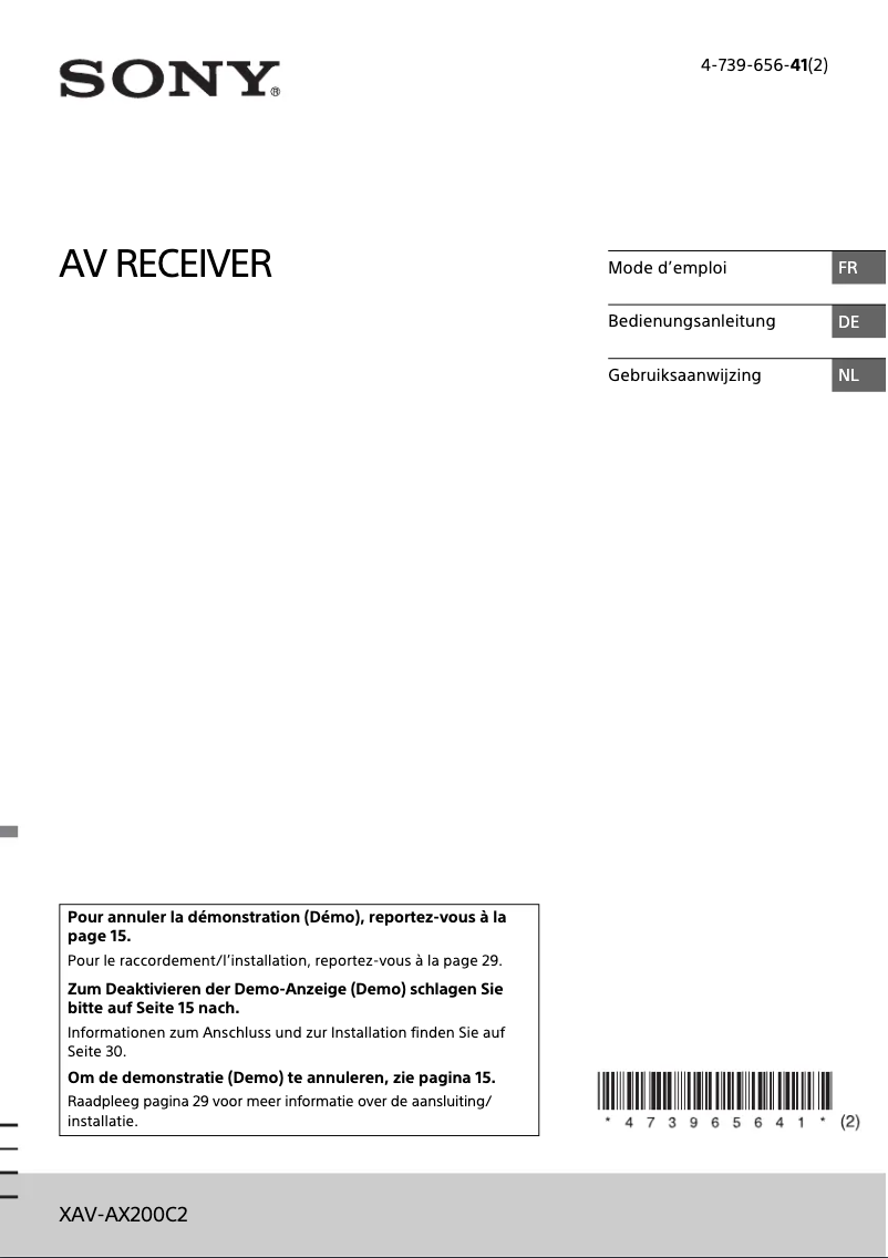 Página nº 1 - Manual de usuario Sony XAV-AX200C2