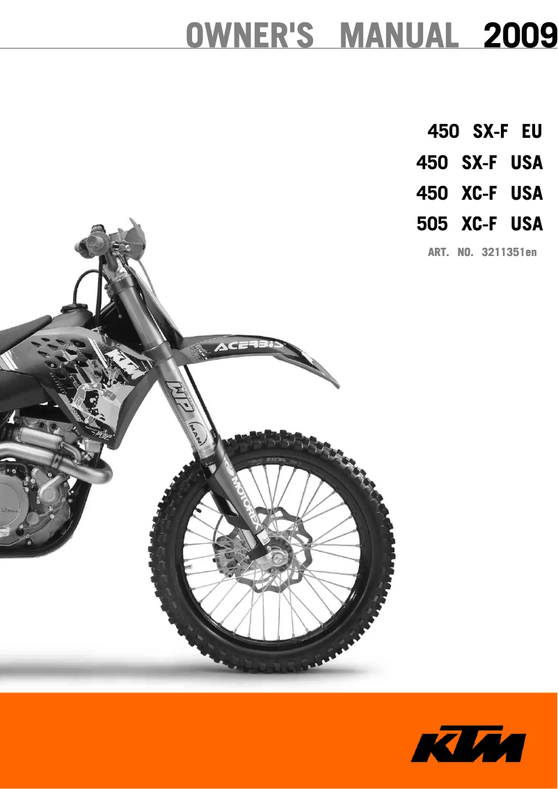 Página 1 del manual Manual de usuario KTM 505 XC-F (2009)