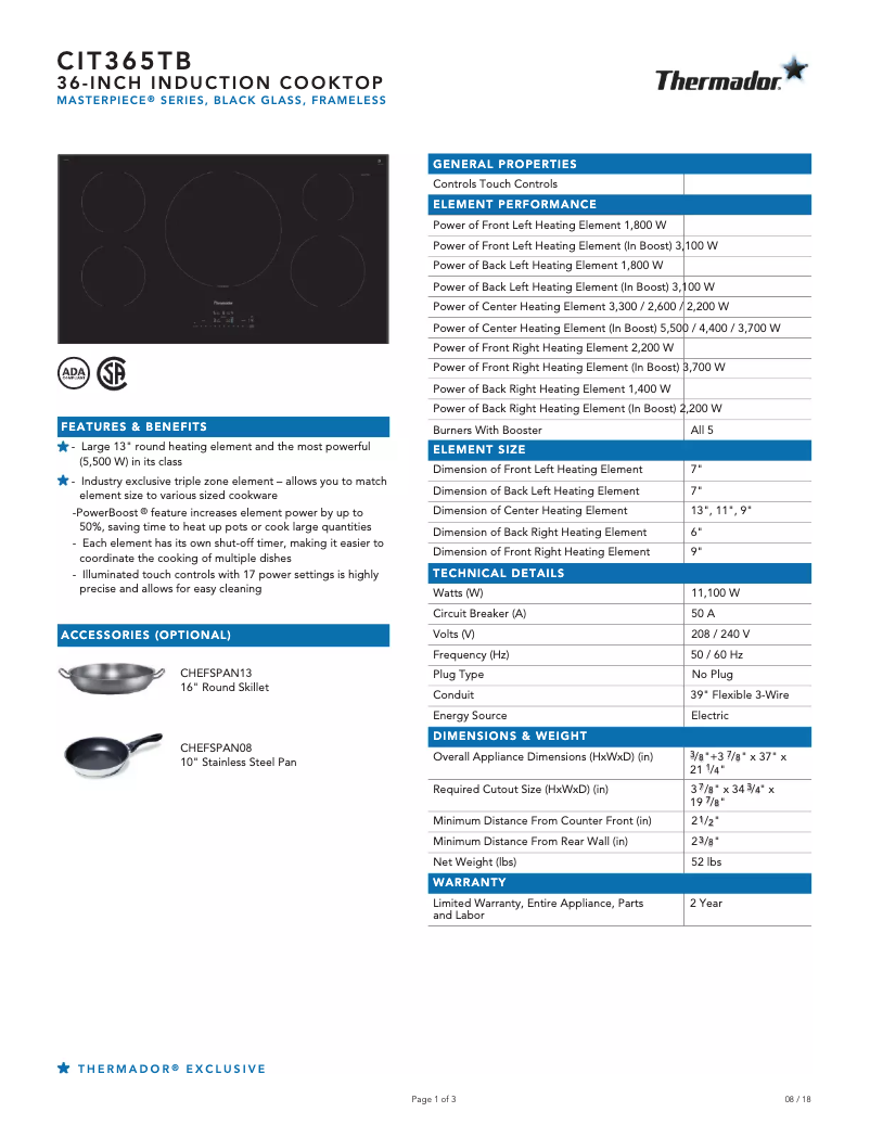 Imagen de la primera página del manual del dispositivo CIT365TB