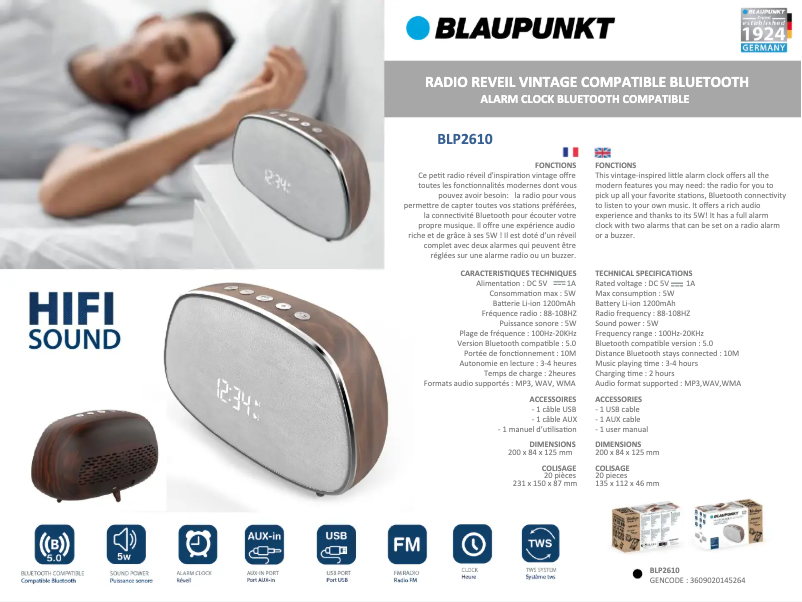 Imagen de la primera página del manual del dispositivo BLP2610