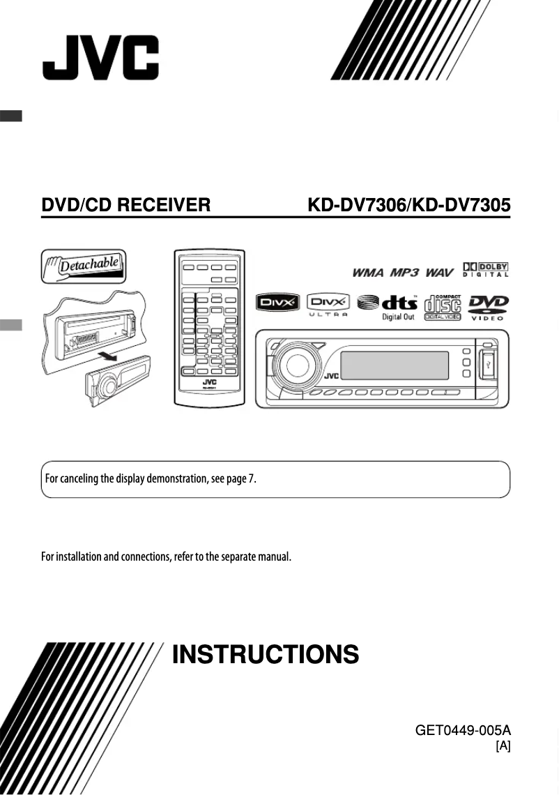Imagen de la primera página del manual del dispositivo KD-DV7306