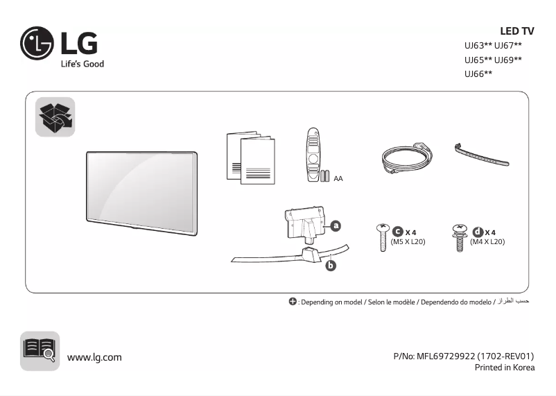 Imagen de la primera página del manual del dispositivo 43UJ634V