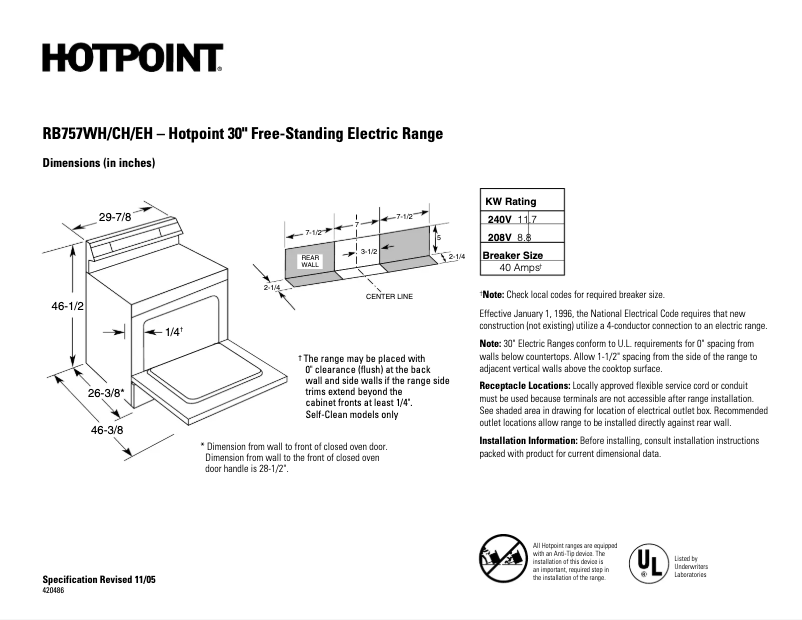 Imagen de la primera página del manual del dispositivo RB757CHCC