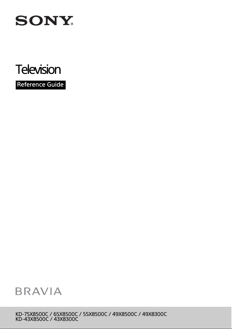Imagen de la primera página del manual del dispositivo Bravia KD-75X8500C