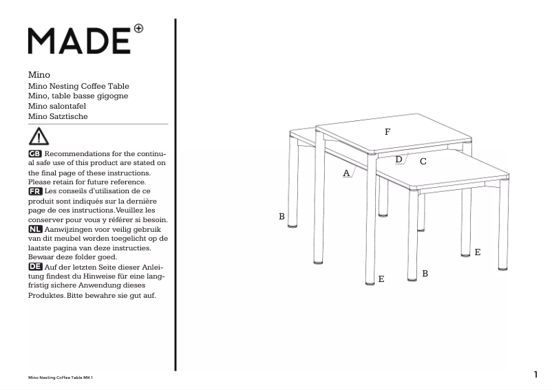 Página 1 del manual Manual de usuario MADE Mino
