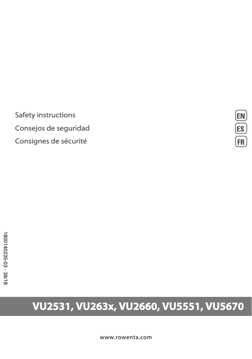 Página 1 del manual Instrucciones de seguridad Rowenta Turbo Silence Extreme VU5670