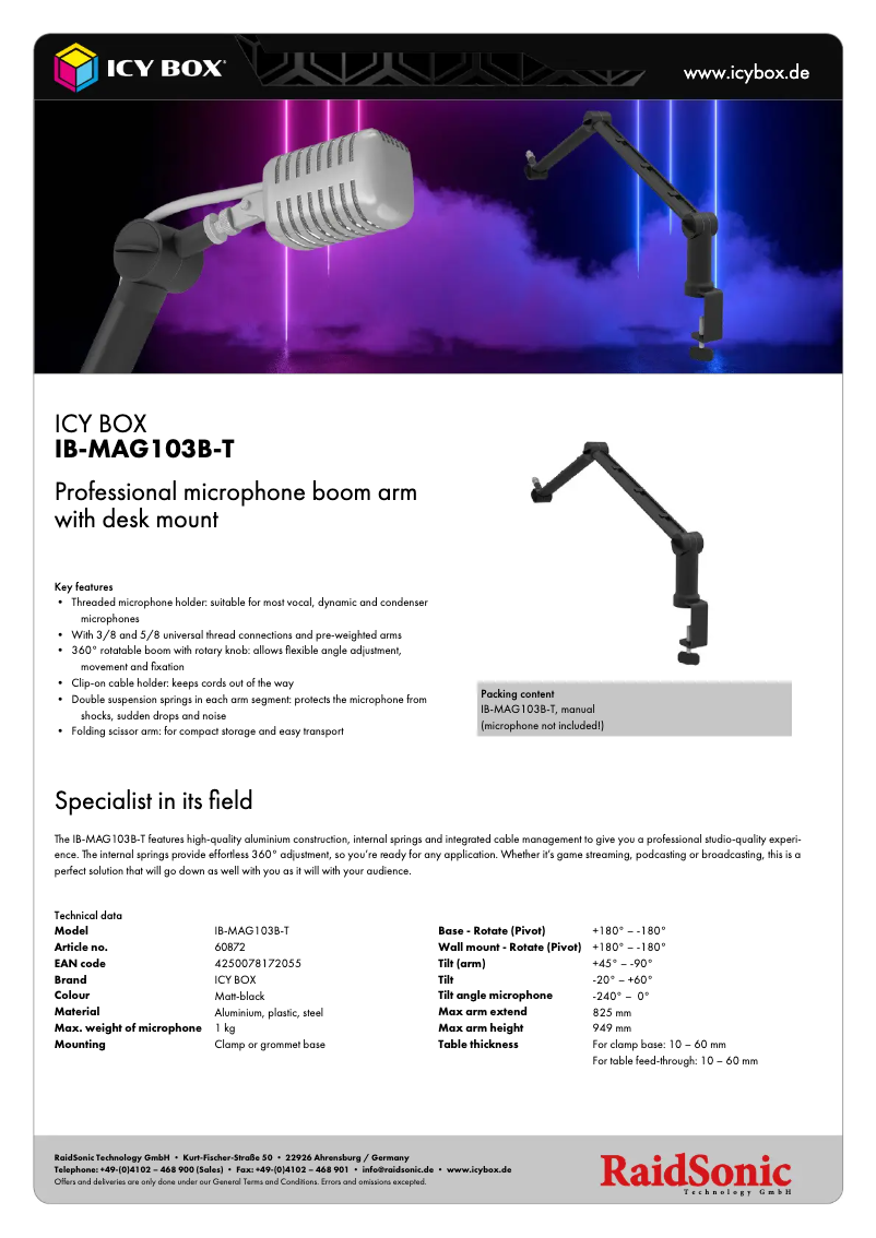 Página nº 1 - Manual de usuario Icy Box IB-MAG103B-T