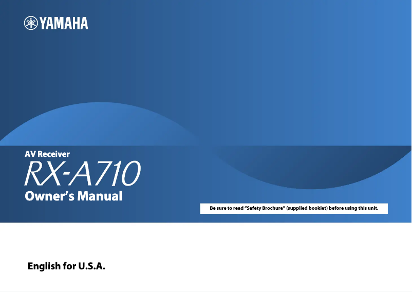 Página nº 1 - Manual de usuario Yamaha RX-A710