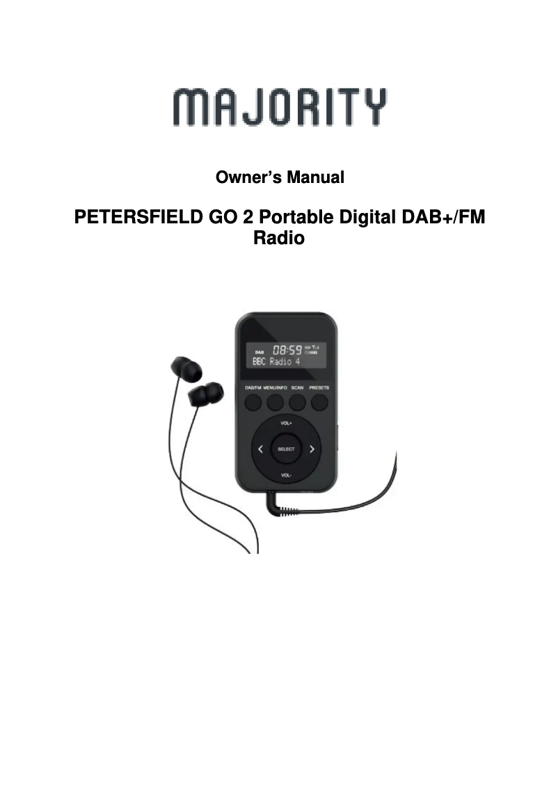 Página 1 del manual Manual de usuario Majority Petersfield Go 2