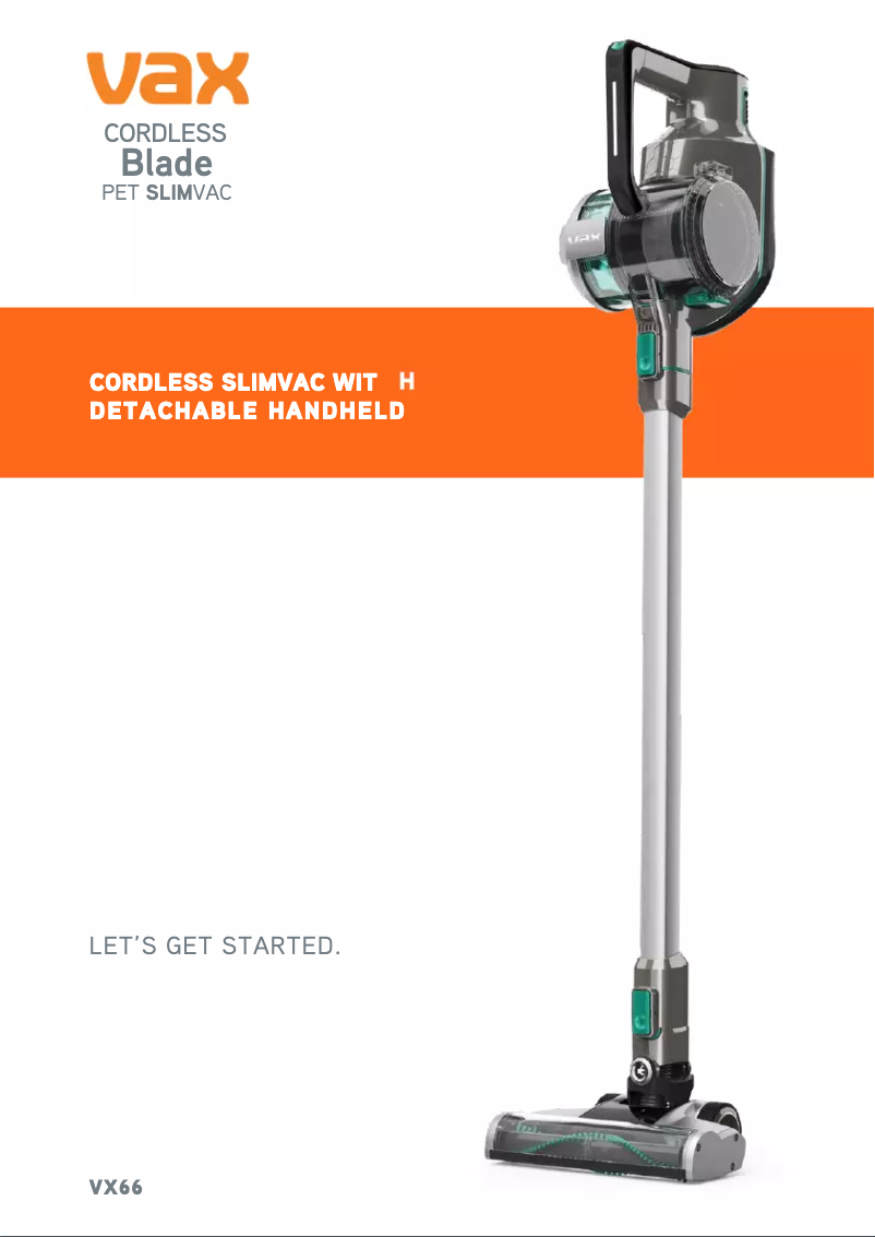 Imagen de la primera página del manual del dispositivo Blade Pet SlimVac VX66
