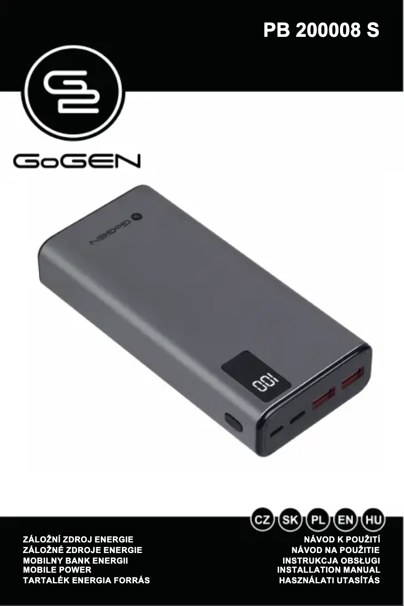 Imagen de la primera página del manual del dispositivo PB200008S