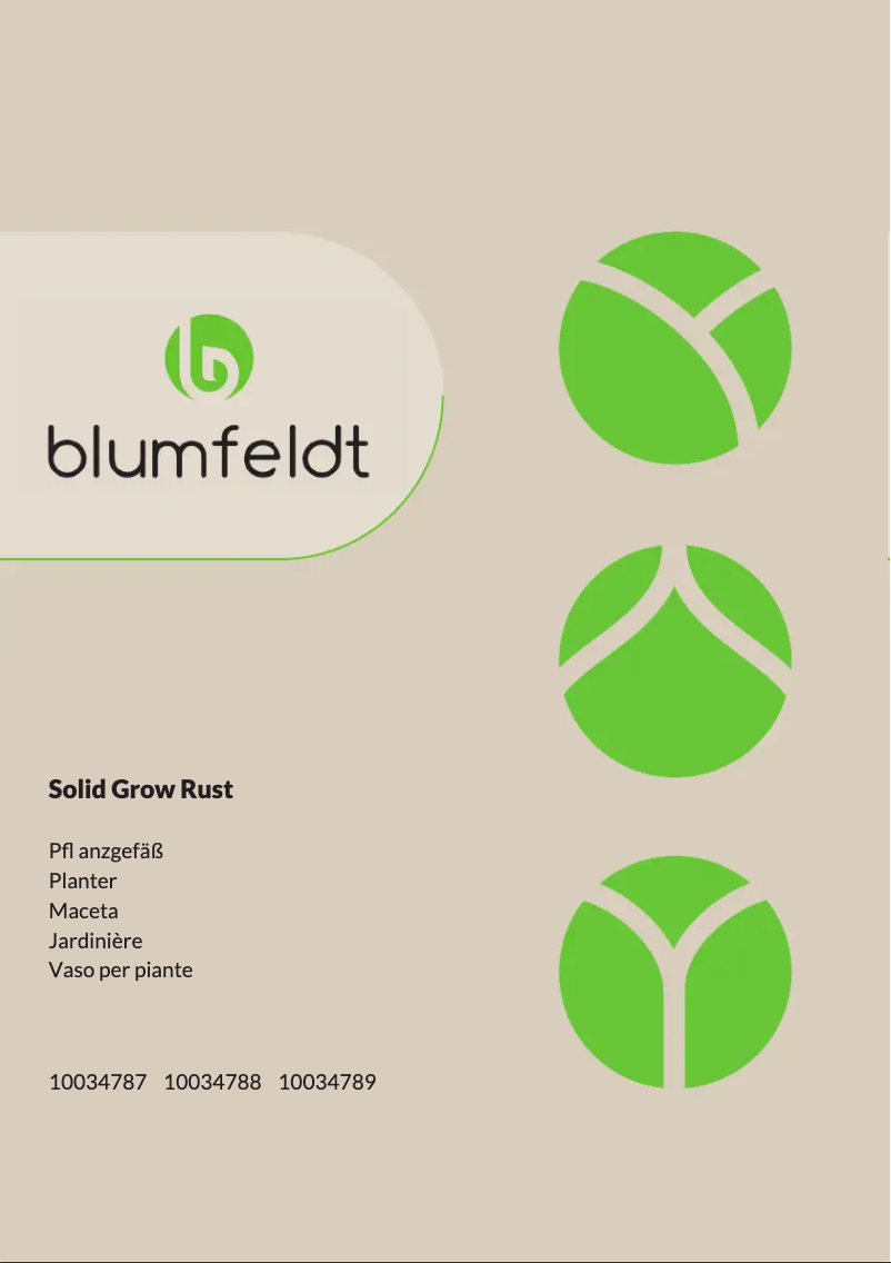 Página 1 del manual Manual de usuario Blumfeldt Solid Grow Rust