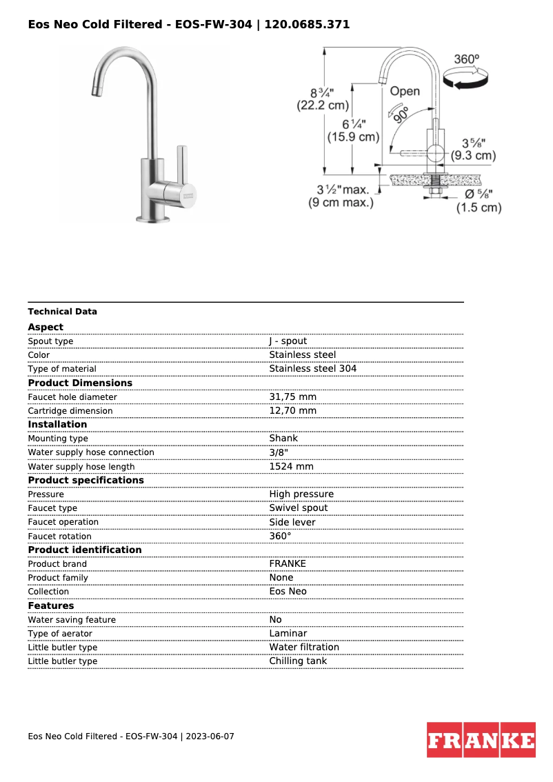 Imagen de la primera página del manual del dispositivo EOS-FW-304