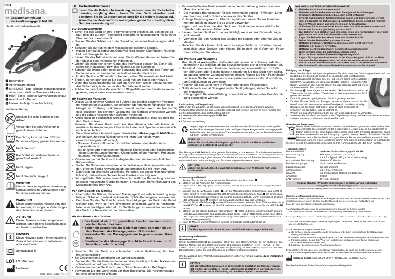 Página nº 1 - Manual de usuario Medisana NM 868