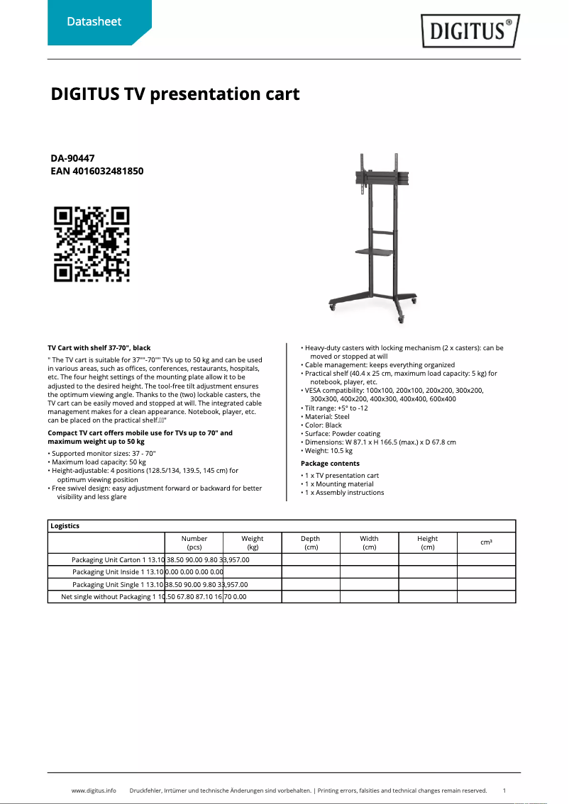 Imagen de la primera página del manual del dispositivo DA-90447