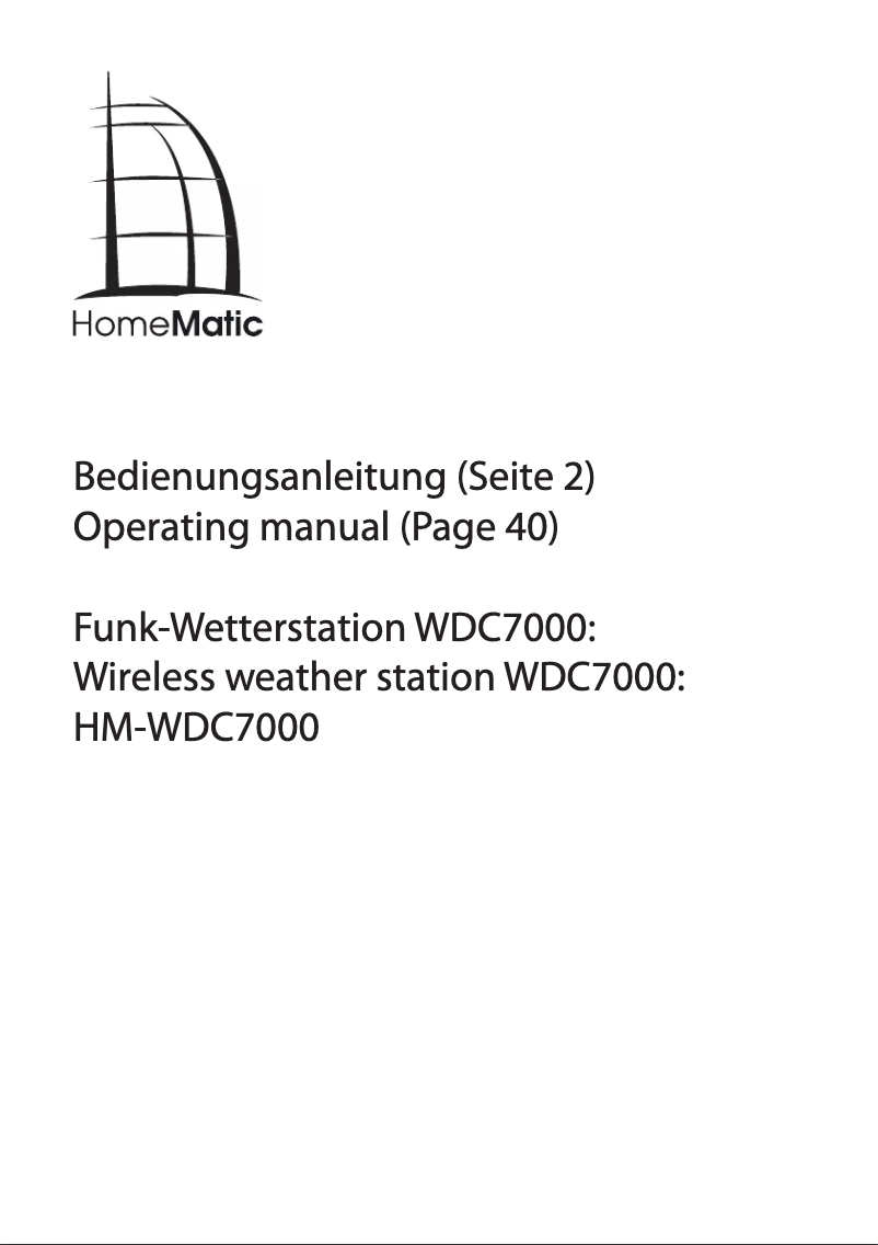 Página 1 del manual Manual de usuario eQ-3 HM-WDC7000