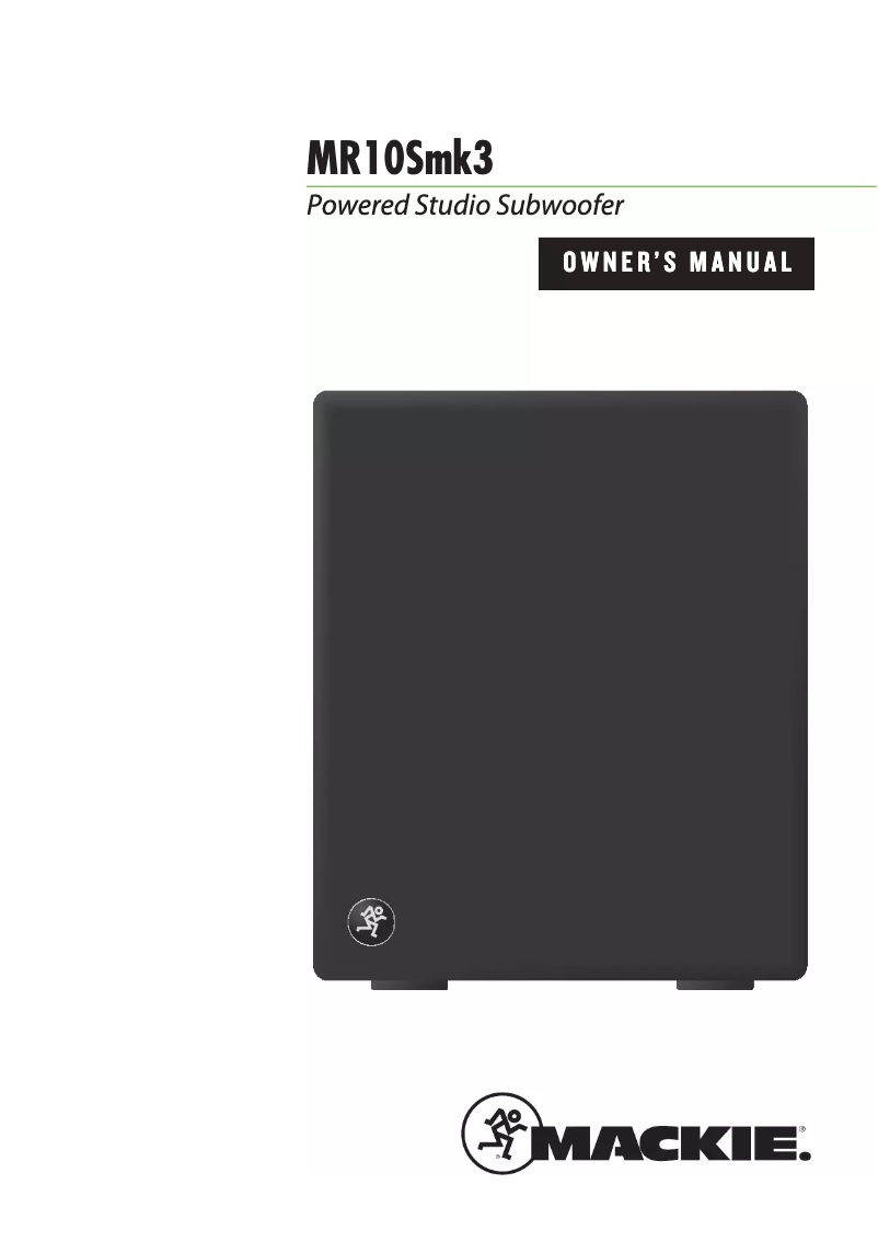 Página nº 1 - Manual de usuario Mackie MR10Smk3