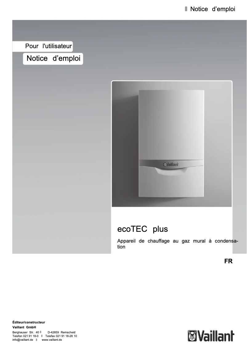 Página 1 del manual Manual de usuario Vaillant EcoTec plus VHR 35-38/5-5