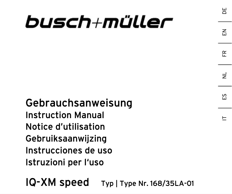 Página 1 del manual Manual de usuario Busch + Müller IQ-XM speed