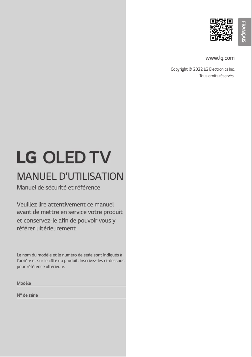Imagen de la primera página del manual del dispositivo OLED77CS9LA