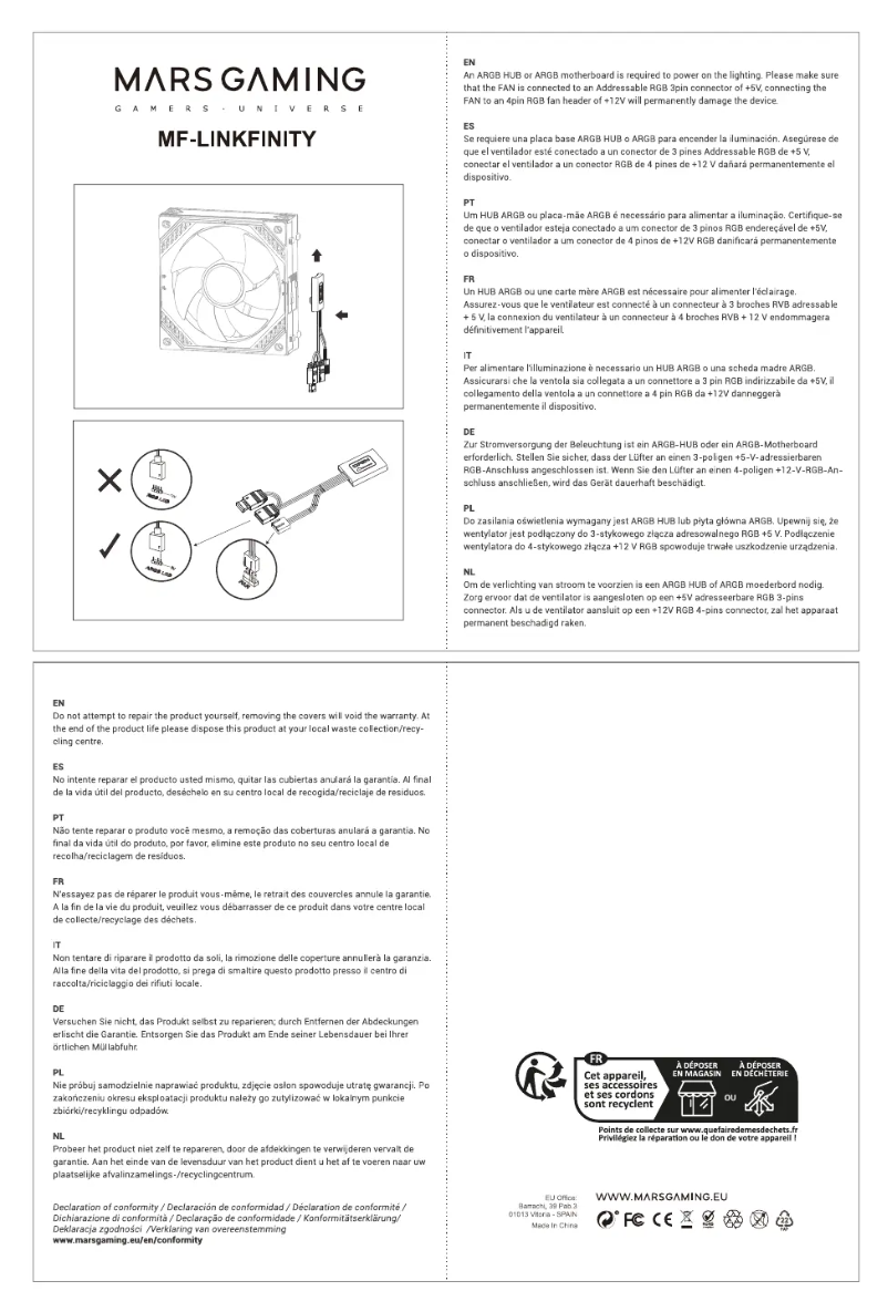 Página 1 del manual Manual de usuario Mars Gaming MF-LINKFINITY