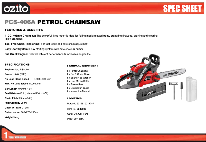 Imagen de la primera página del manual del dispositivo PCS-406B