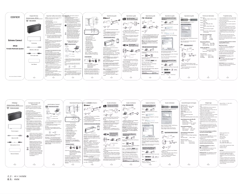 Imagen de la primera página del manual del dispositivo Extreme Connect MP260