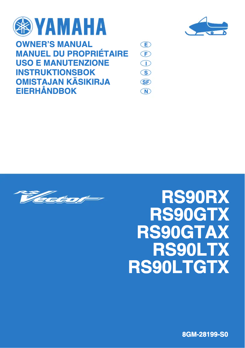 Página 1 del manual Manual de usuario Yamaha RS Vector GT (2008)