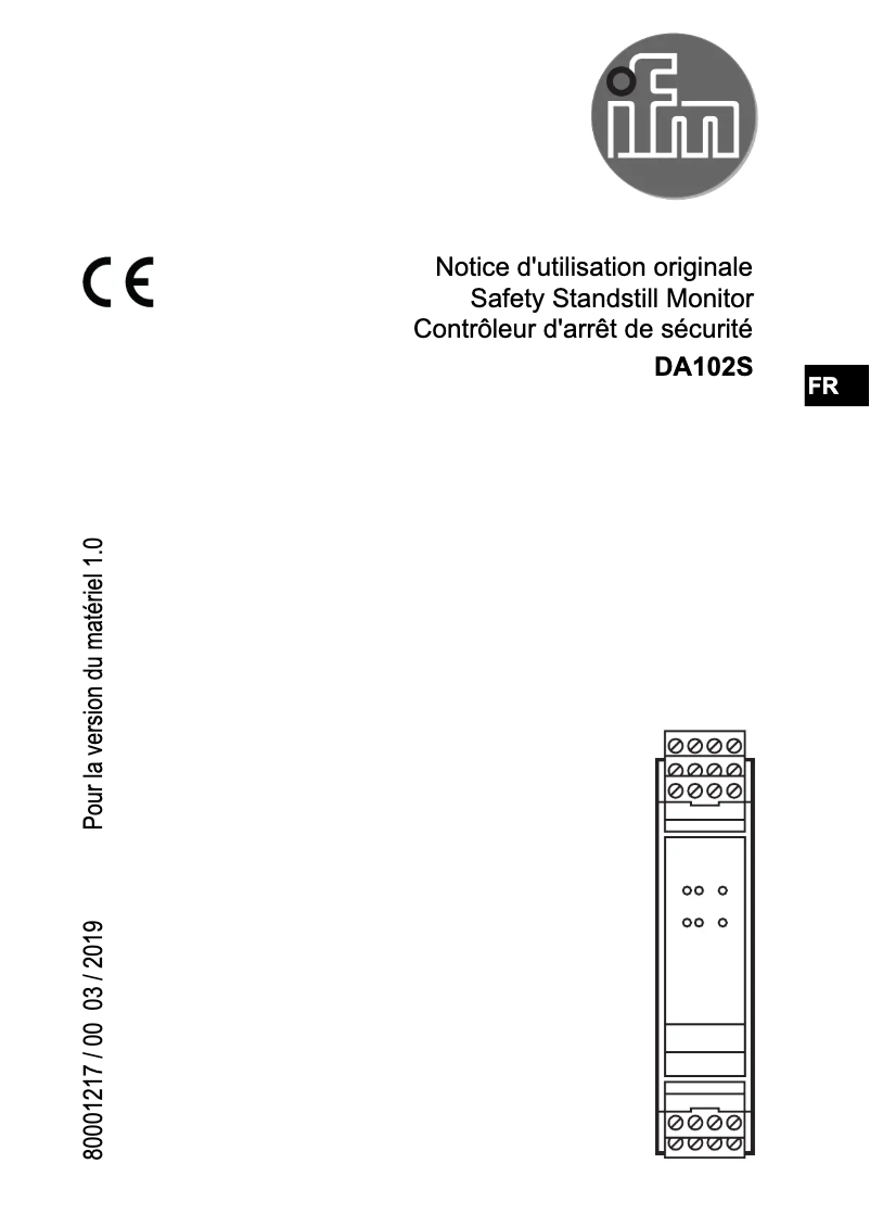 Imagen de la primera página del manual del dispositivo DA102S