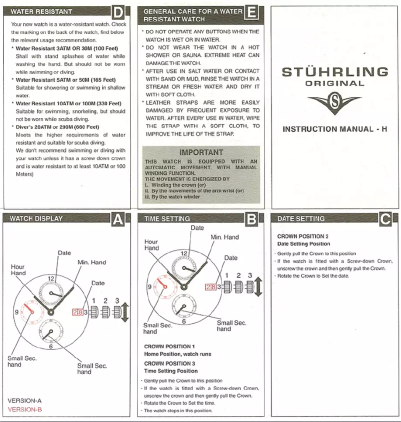 Imagen de la primera página del manual del dispositivo H