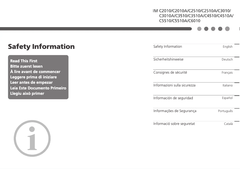 Imagen de la primera página del manual del dispositivo IM C6010