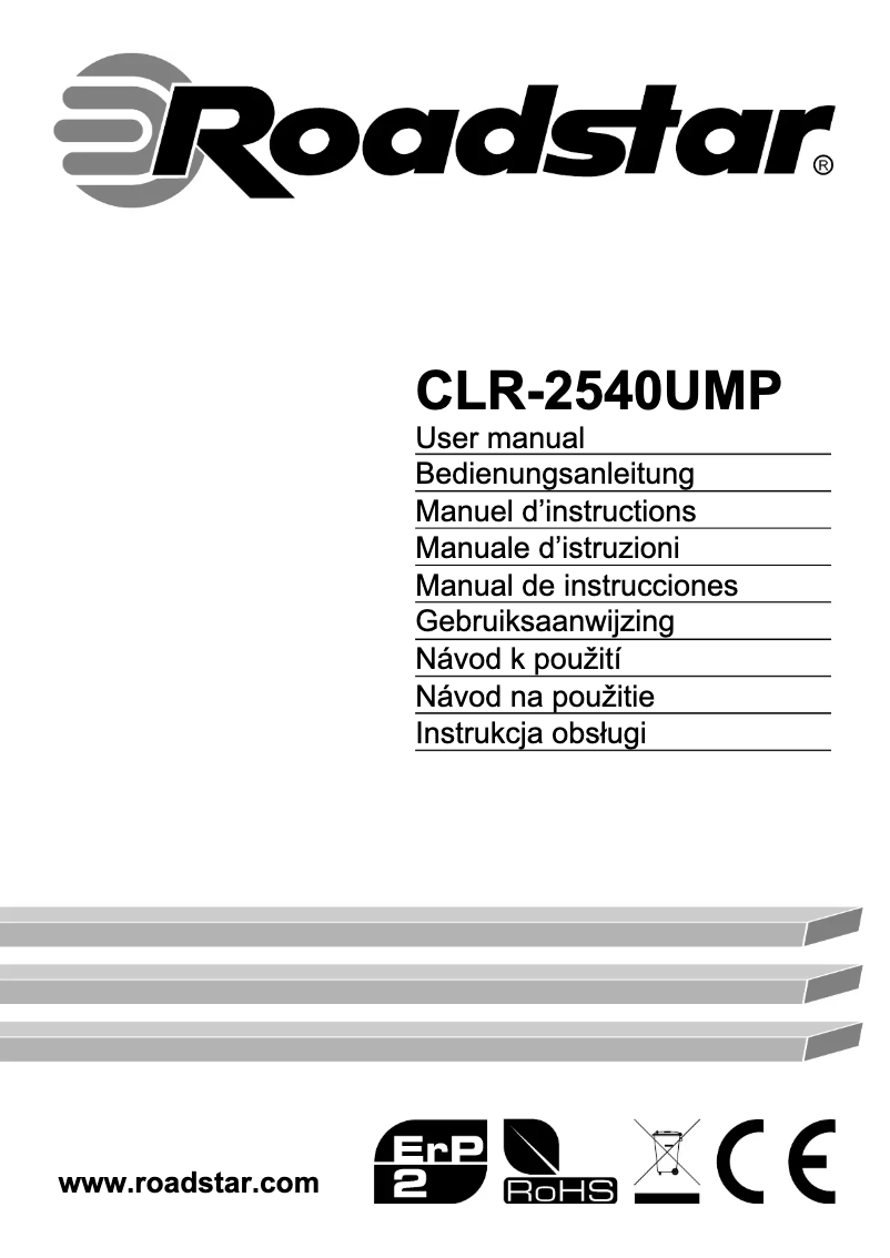 Página 1 del manual Manual de usuario Roadstar CLR-2540UMP
