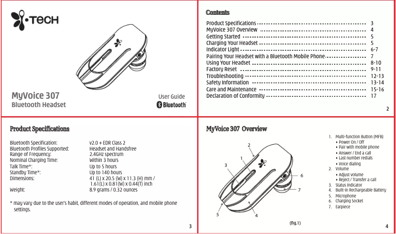 Página nº 1 - Manual de usuario Itech MyVoice 307