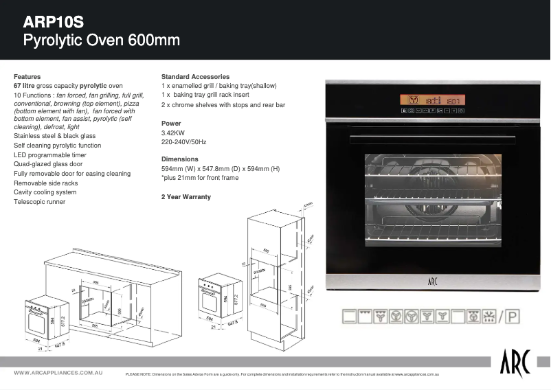 Página nº 1 - Ficha técnica ARC ARP10S