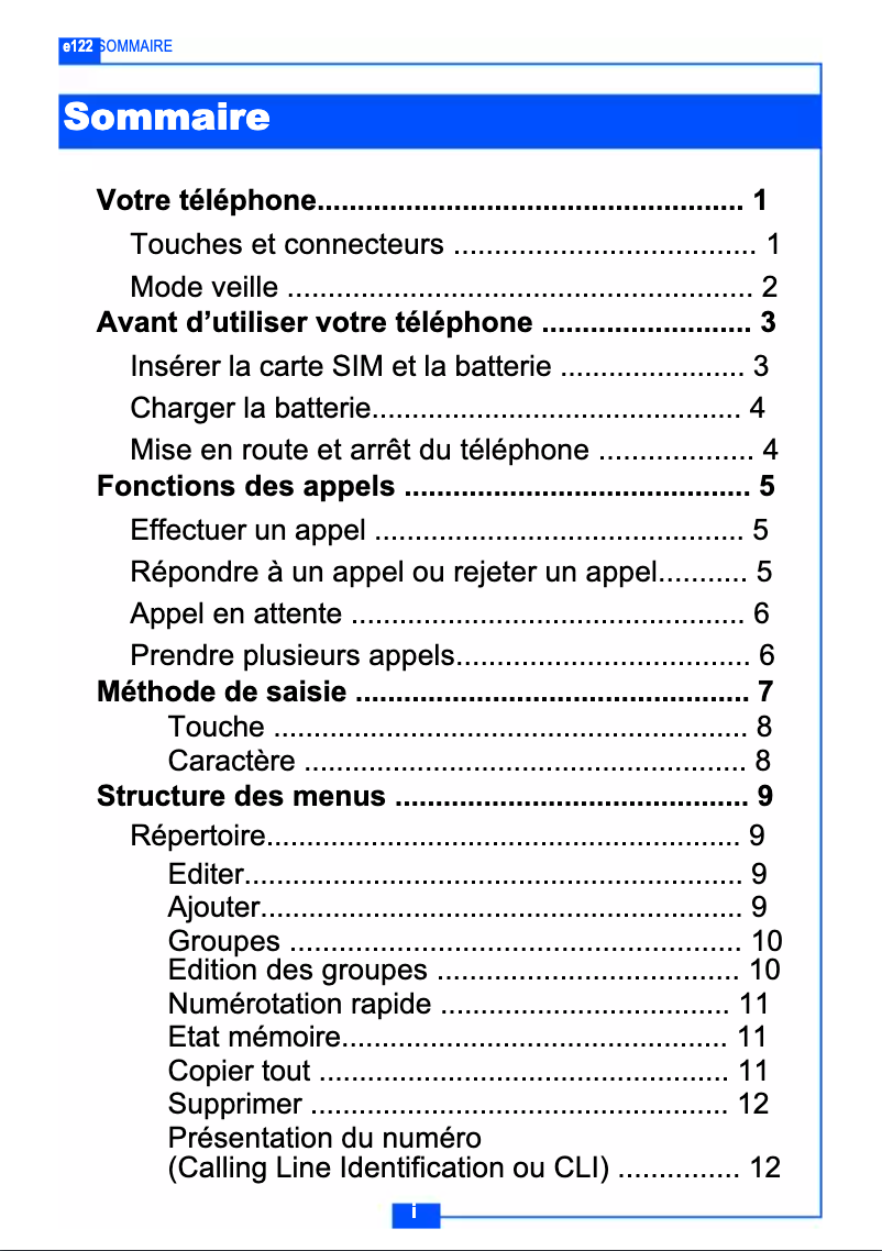 Página nº 1 - Manual de usuario NEC e122